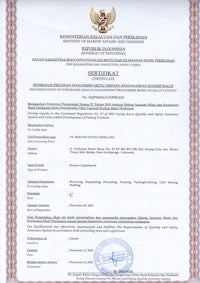 a certificate issued by the government of indonesia